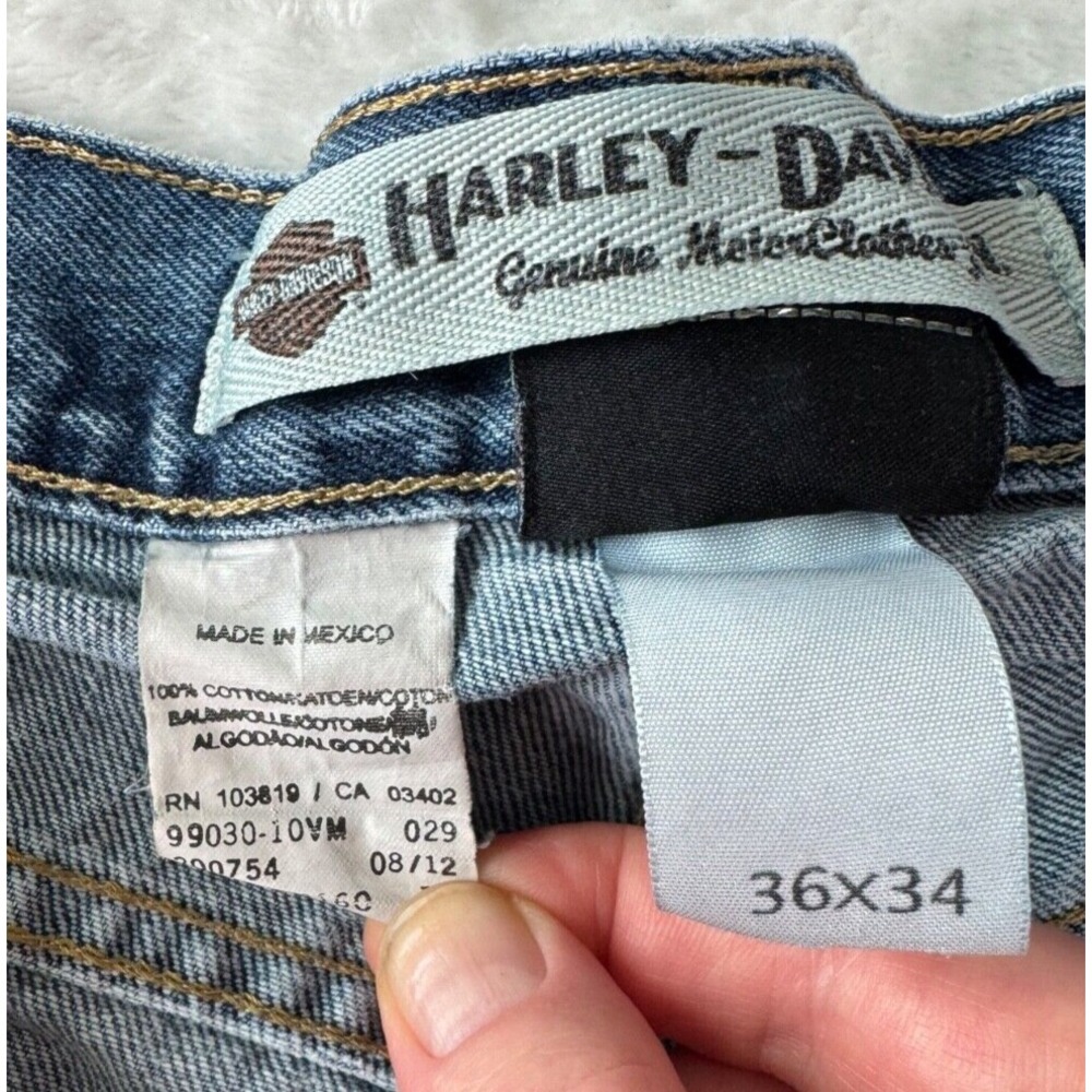 Harley-Davidson Straight Leg Med Wash Biker Jeans Size 36Wx34L ( Fits 33x 33). - Picture 14 of 16